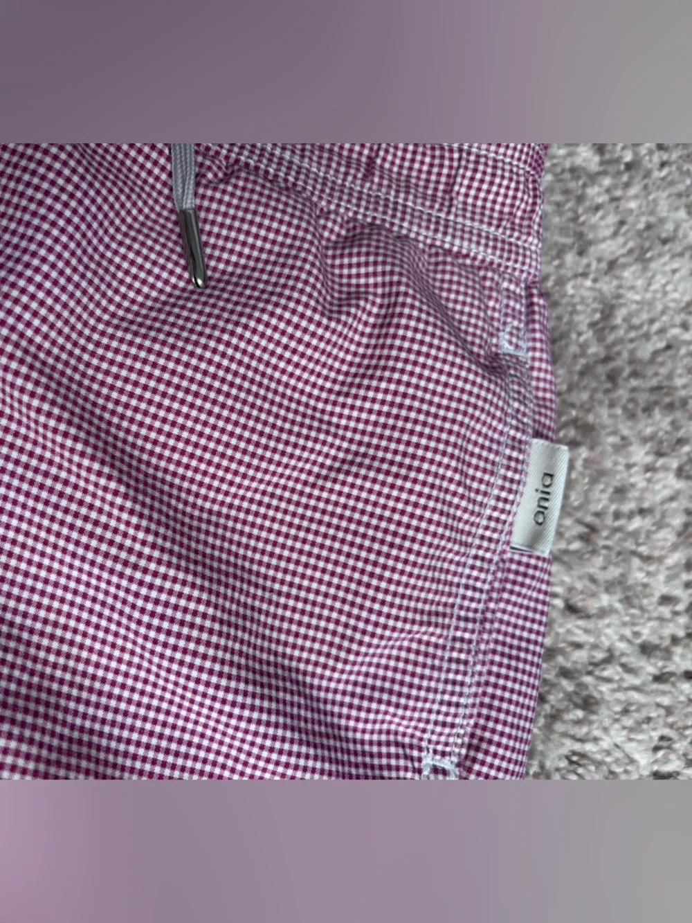 Onia Boys Swim Trunks – Red Plaid – Size 2T